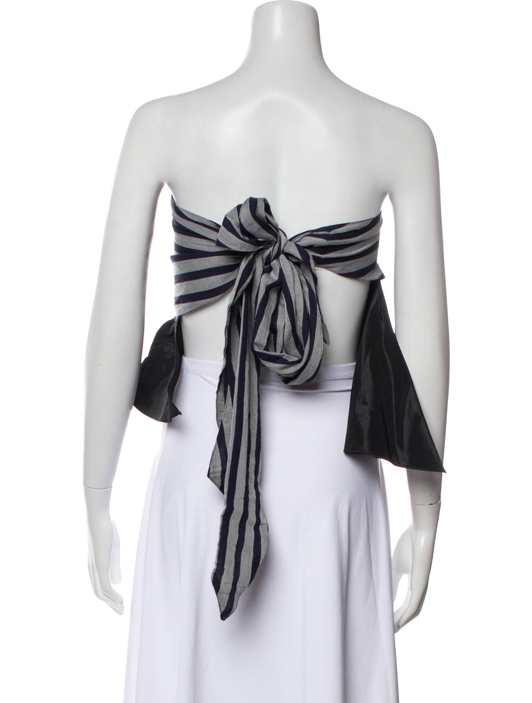 Tome Striped Strapless Crop Top